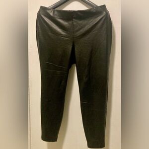 Vince Camuto Vegan Leather Leggings Womens 2X Black Skinny Leg Pull On elastic